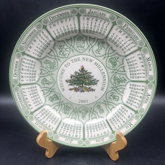 Spode Christmas Tree Plate Annual Collector 2001 Welcome To The New Millennium - Picture 1 of 7